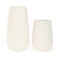 White Stoneware Ceramic Vase Set Decorative Vase Desktop Decoration Indoor Home Decor for Living Room Desktop Shelf Gift for Mom