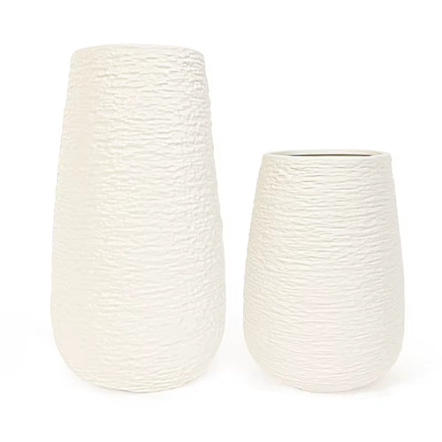 White Stoneware Ceramic Vase Set Decorative Vase Desktop Decoration Indoor Home Decor for Living Room Desktop Shelf Gift for Mom